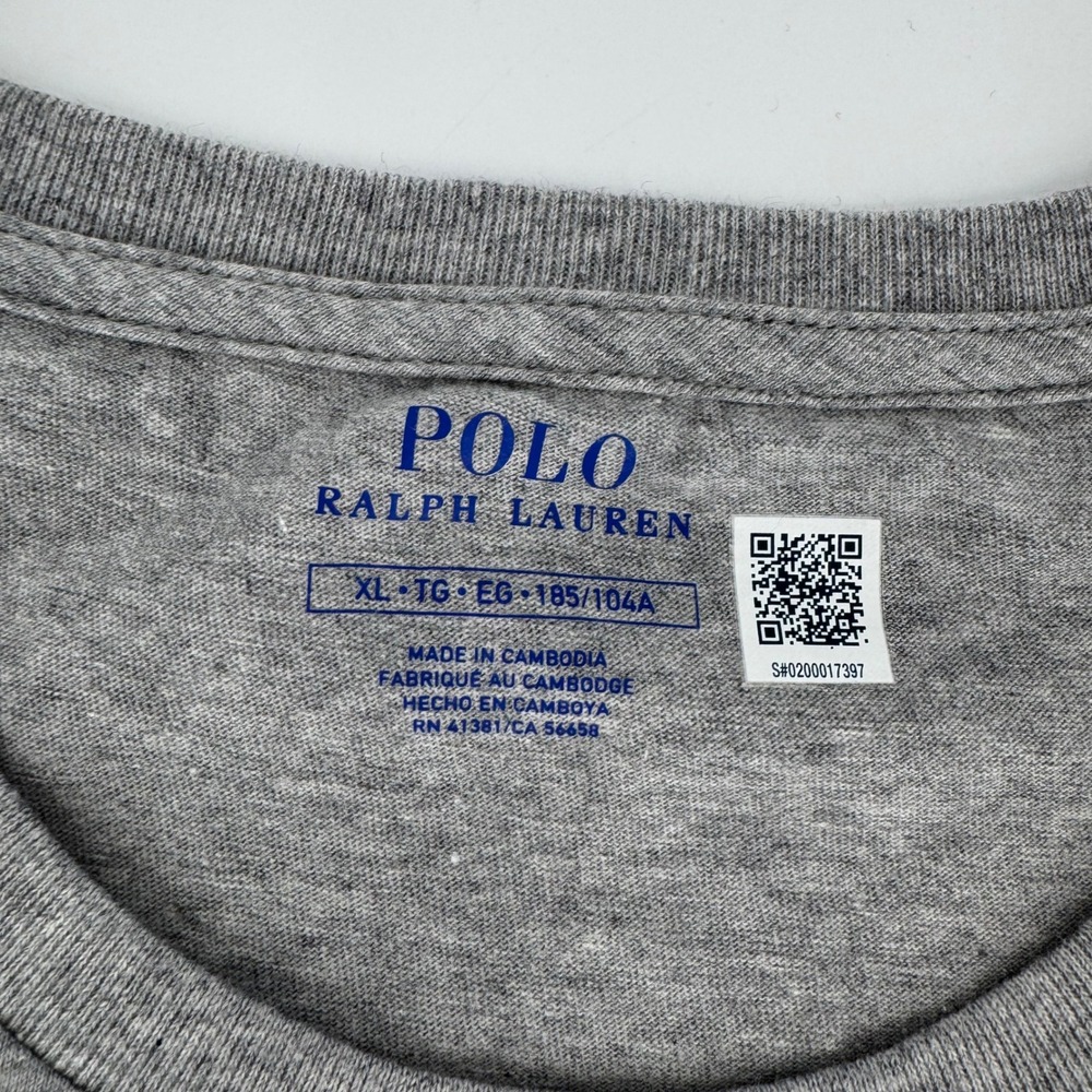 Polo Ralph Lauren Mens XL Grey Heather Long Sleeve Pony Logo T-Shirt NWT - Picture 4 of 6